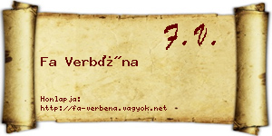 Fa Verbéna névjegykártya
